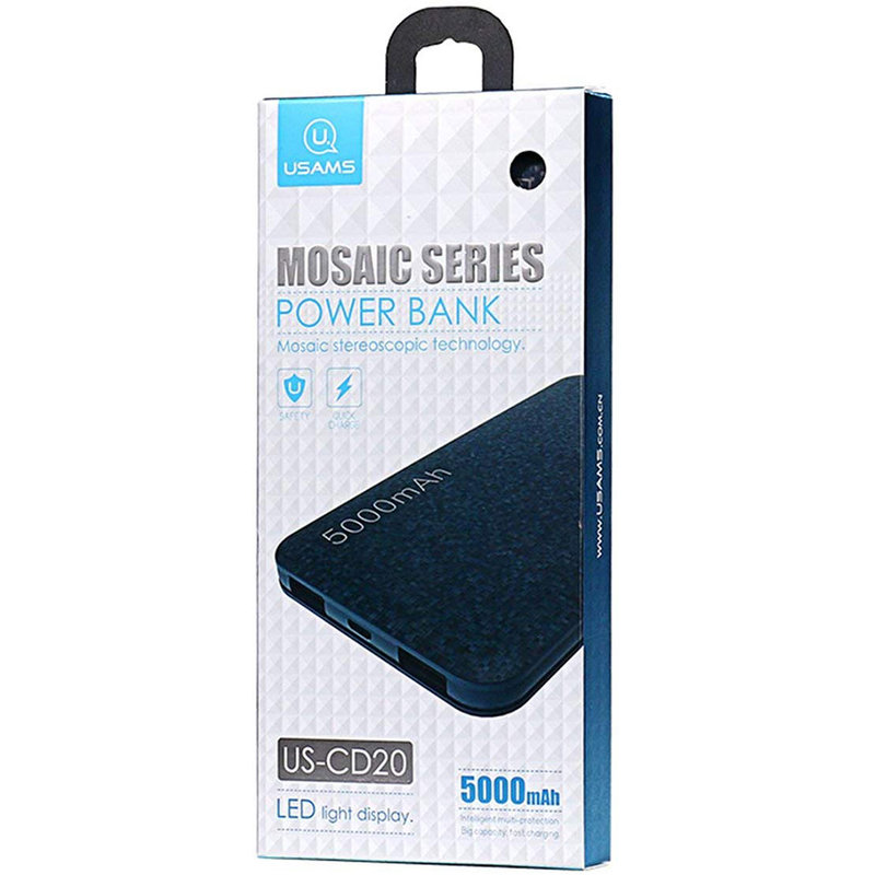 Baterie Externa USAMS Mosaic Slim Power Bank 5000mAh - US-CD20 - Black