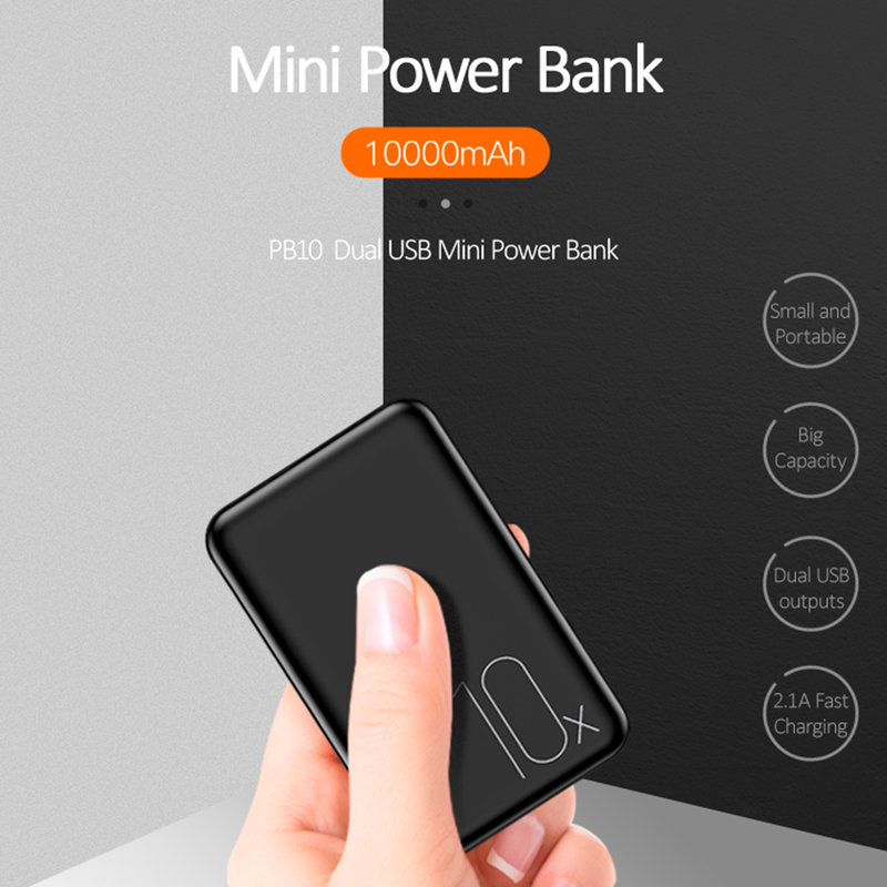 Baterie Externa USAMS PB10 Dual USB Mini Power Bank 10000mAh - US-CD70 - Black