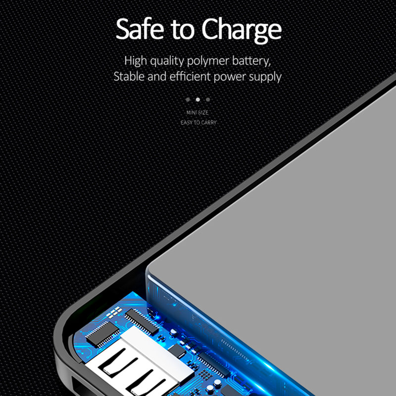 Baterie Externa USAMS PB10 Dual USB Mini Power Bank 10000mAh - US-CD70 - Black