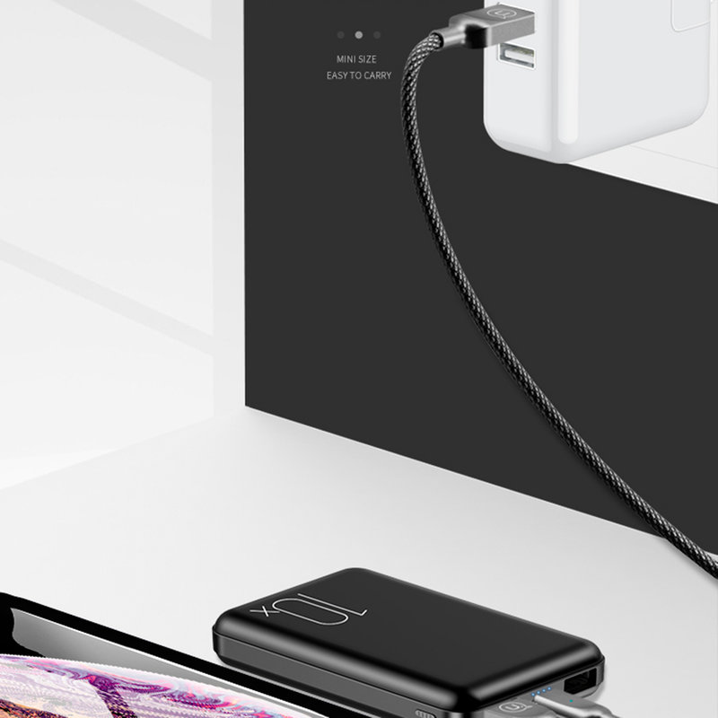 Baterie Externa USAMS PB10 Dual USB Mini Power Bank 10000mAh - US-CD70 - Black