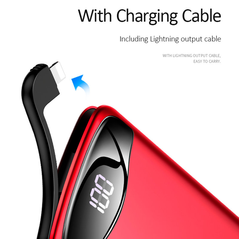 Baterie Externa USAMS PB28 Digital Display Aluminium Alloy 10000mAh - US-CD90 - Red