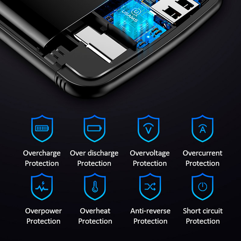 Baterie Externa USAMS PB28 Digital Display Aluminium Alloy 10000mAh - US-CD90 - Red