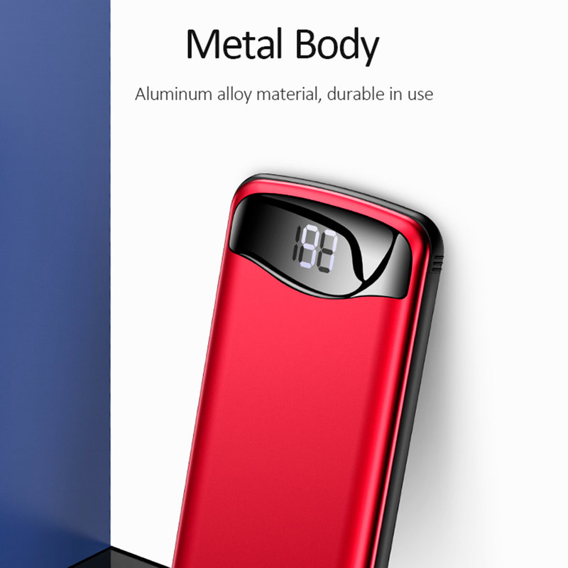 Baterie Externa USAMS PB28 Digital Display Aluminium Alloy 10000mAh - US-CD90 - Red