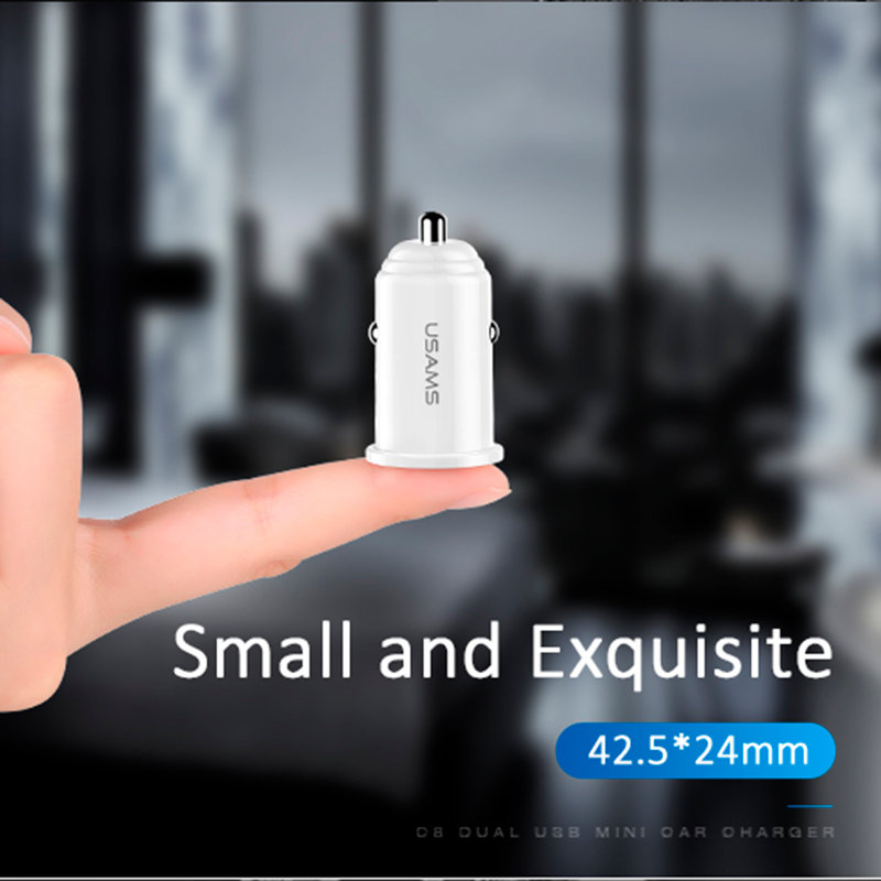 Incarcator Auto USAMS C8 Dual USB Mini 3.1A - US-CC055 - Black