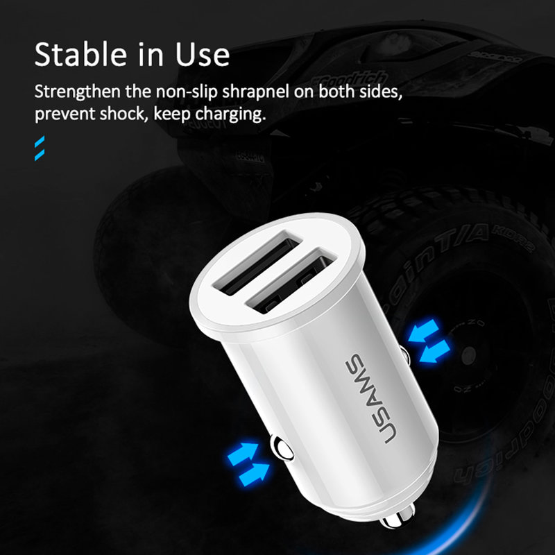 Incarcator Auto USAMS C8 Dual USB Mini 3.1A - US-CC055 - Black