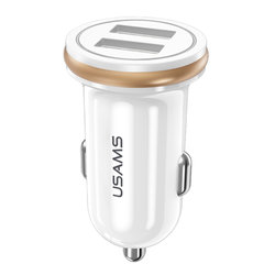 Incarcator Auto USAMS C4 Dual USB Mini 2.4A - US-CC050 - White
