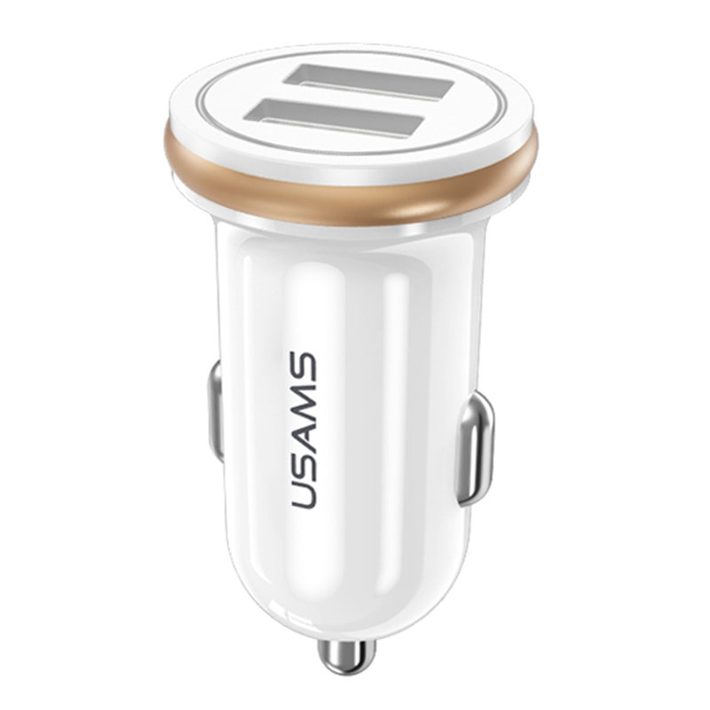 Incarcator Auto USAMS C4 Dual USB Mini 2.4A - US-CC050 - White