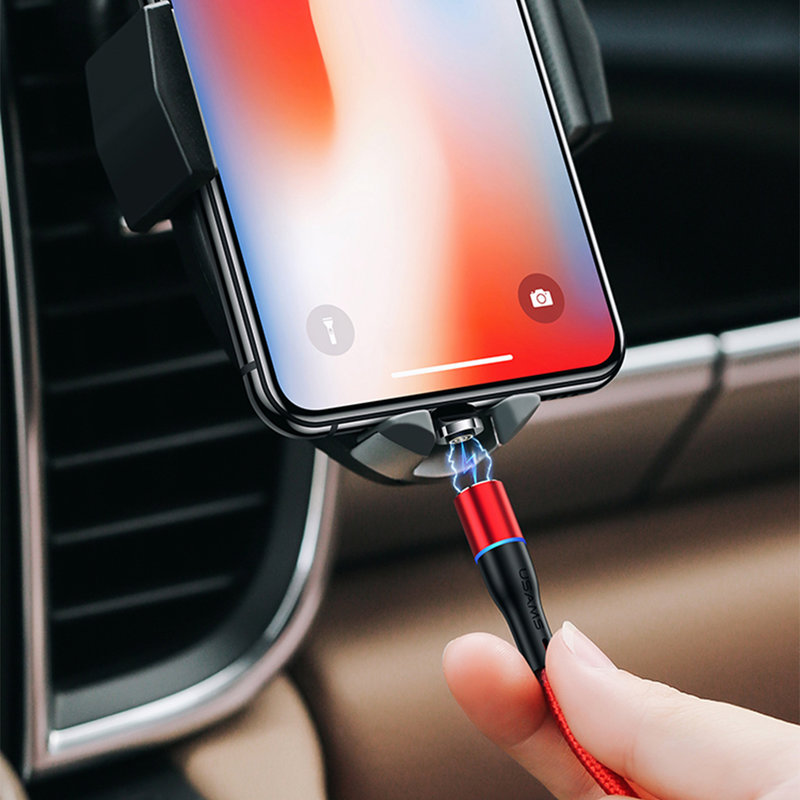 Cablu de date USAMS U32 Cu Mufa Magnetica Detasabila Lightning 1M - US-SJ352 - Red