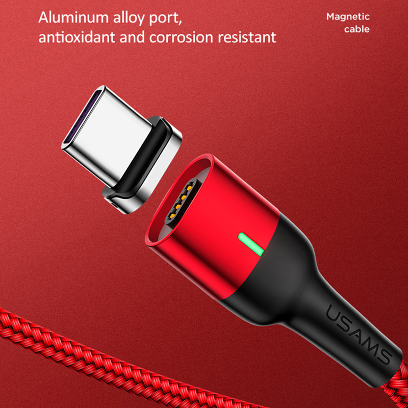 Cablu de date USAMS U28 Cu Mufa Magnetica Detasabila Type-C 1M - US-SJ327 - Blue