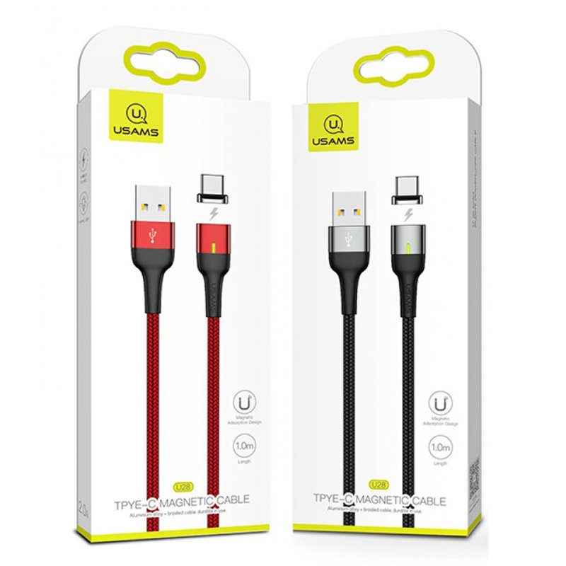 Cablu de date USAMS U28 Cu Mufa Magnetica Detasabila Type-C 1M - US-SJ327 - Blue