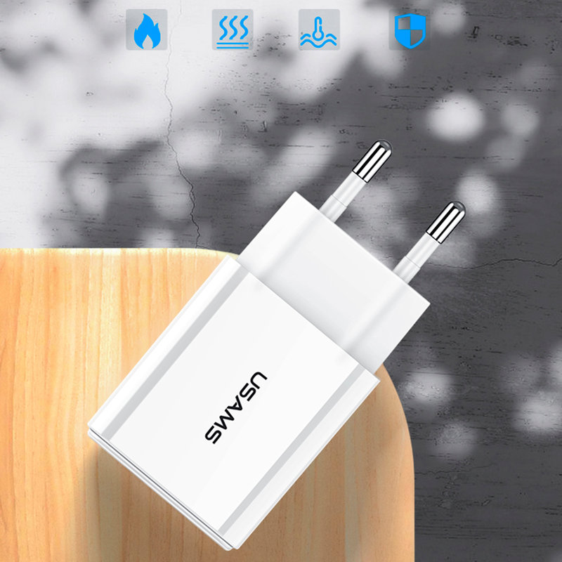 Incarcator Priza USAMS T13 Dual USB Travel Charger - US-CC067 - White