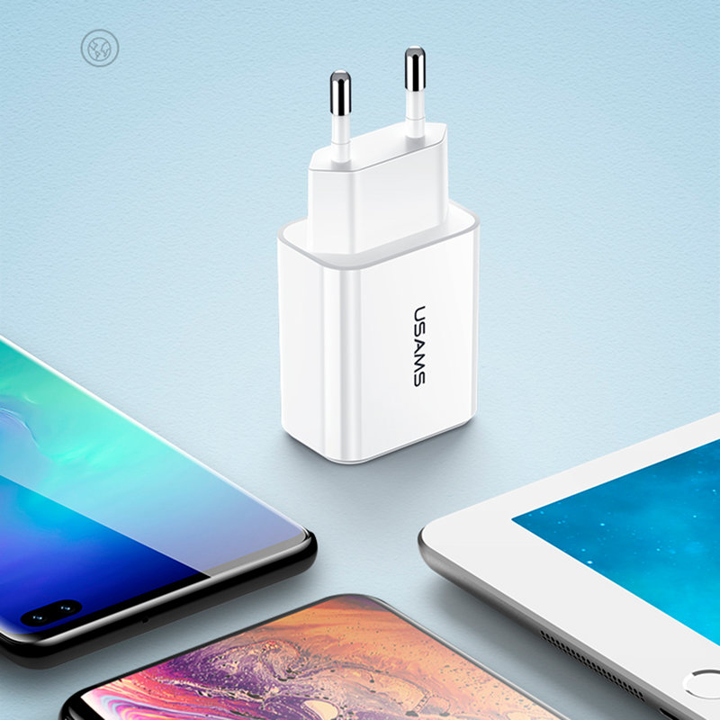 Incarcator Priza USAMS T13 Dual USB Travel Charger - US-CC067 - White