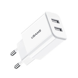 Incarcator Priza USAMS T13 Dual USB Travel Charger - US-CC067 - White
