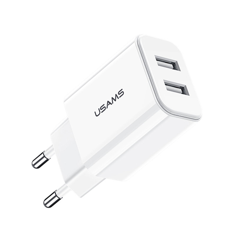Incarcator Priza USAMS T13 Dual USB Travel Charger - US-CC067 - White