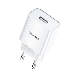 Incarcator priza Usams T18, USB Travel Charger 2.1A, alb, US-CC075