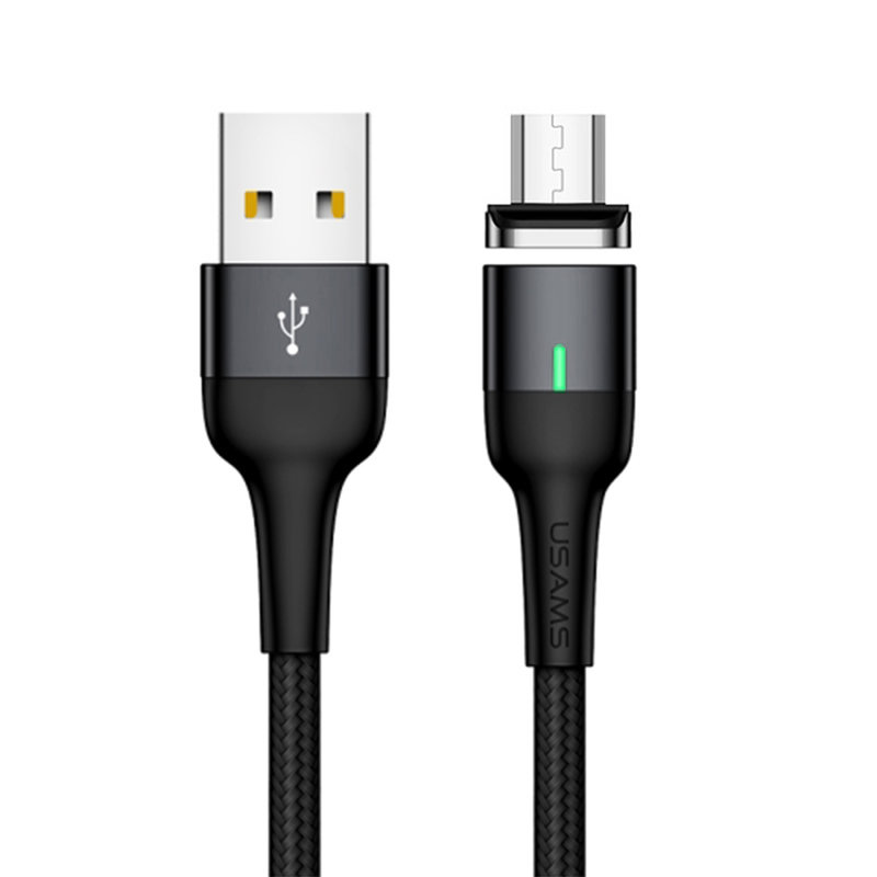 Cablu de date USAMS U28 Cu Mufa Magnetica Detasabila Micro-USB 1M - US-SJ328 - Black