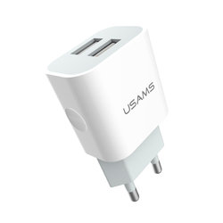 Incarcator Priza USAMS Travel Fashion Charger Dual-USB 2.4A - US-CC023 - White