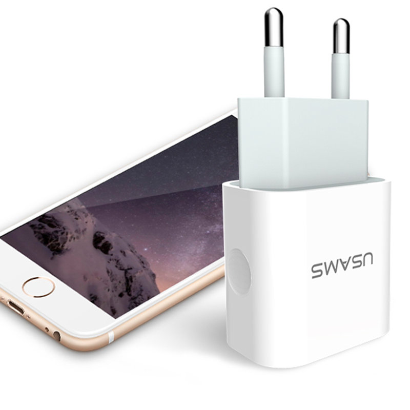 Incarcator Priza USAMS Travel Fashion Charger Dual-USB 2.4A - US-CC023 - White