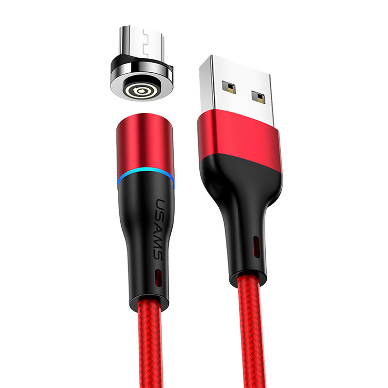 Cablu de date USAMS U32 Cu Mufa Magnetica Detasabila Micro-USB 1M - US-SJ354 - Red