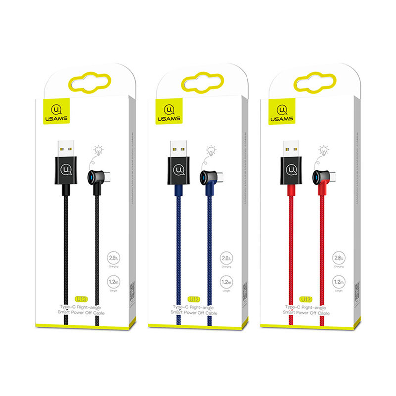 Cablu de date USAMS U13 Smart Power Off USB to Lightning 2M - US-SJ269 - Blue