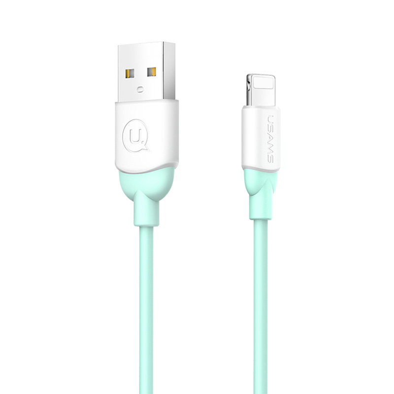 Cablu de date USAMS Ice Cream Fast Charge USB to Lightning 1M - US-SJ245 - Turquoise