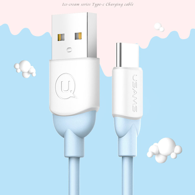 Cablu de date USAMS Ice Cream Fast Charge USB to Micro-USB 1M - US-SJ247 - Black