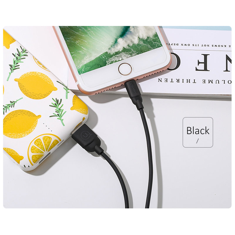 Cablu de date USAMS Ice Cream Fast Charge USB to Micro-USB 1M - US-SJ247 - Black