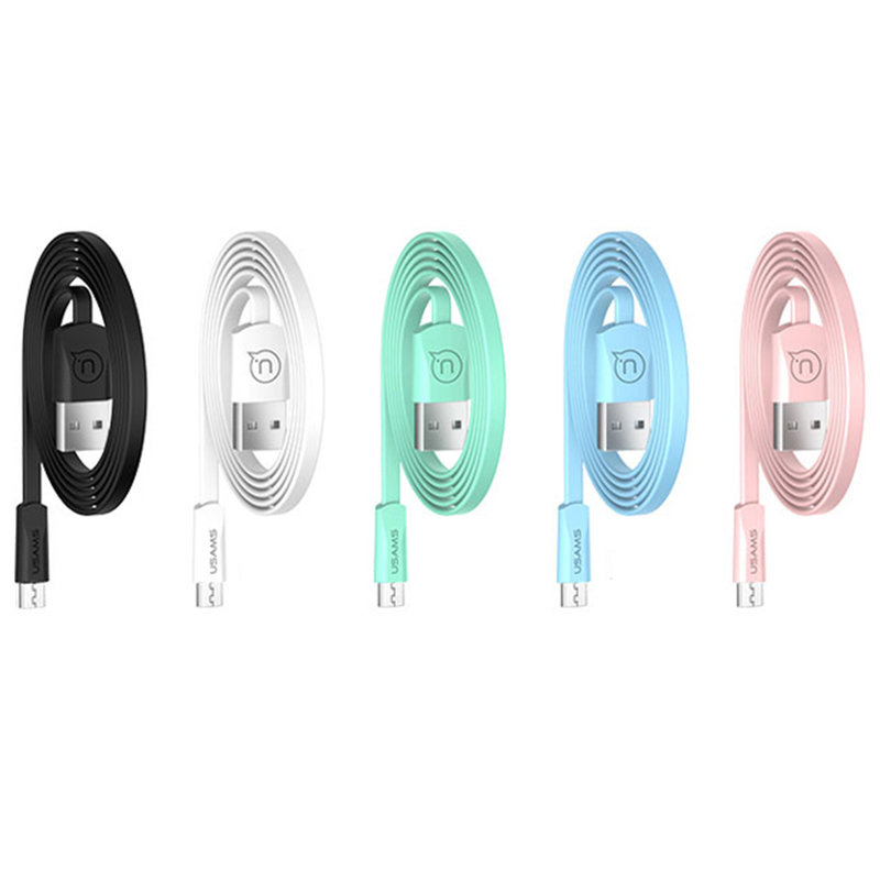 Cablu de date USAMS U2 Fast Charge USB to Micro-USB 1.2M - US-SJ201 - Green