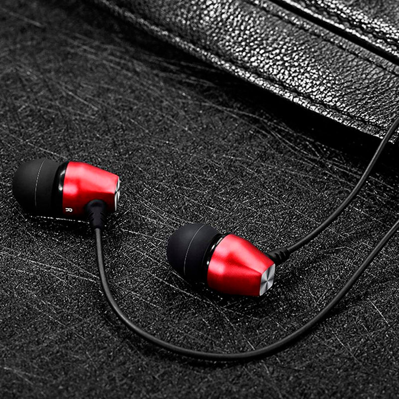 Casti In-Ear Cu Microfon USAMS EP-19 Mini Jack Hi-Fi Noise Insulation - US-SJ189 - Black/Red