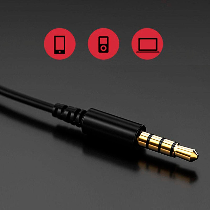 Casti In-Ear Cu Microfon USAMS EP-19 Mini Jack Hi-Fi Noise Insulation - US-SJ189 - Black/Red