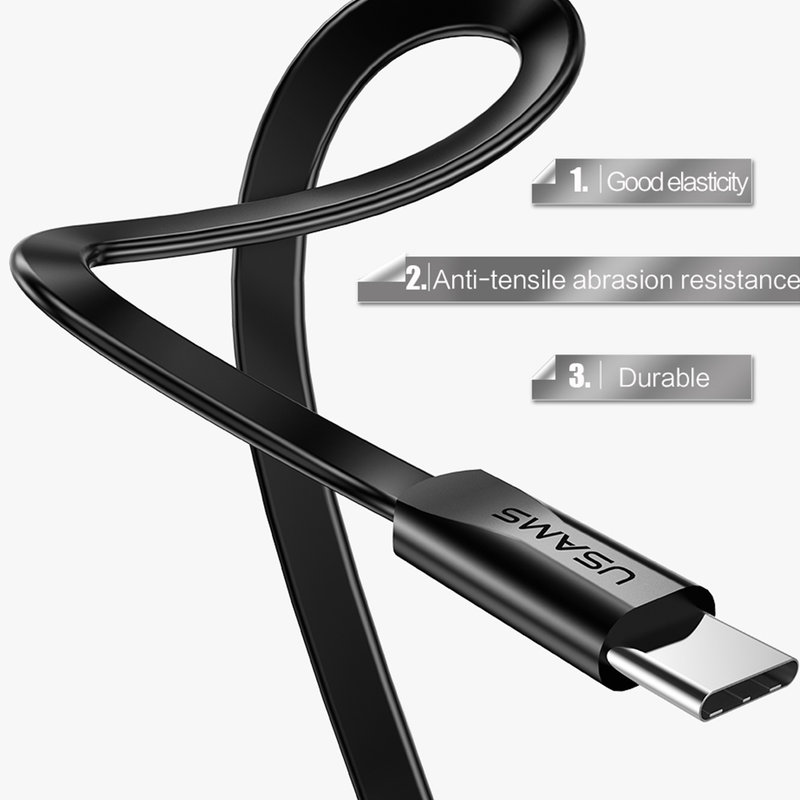 Cablu de date USAMS U2 Fast Charge USB to Type-C 1.2M - US-SJ200 - White