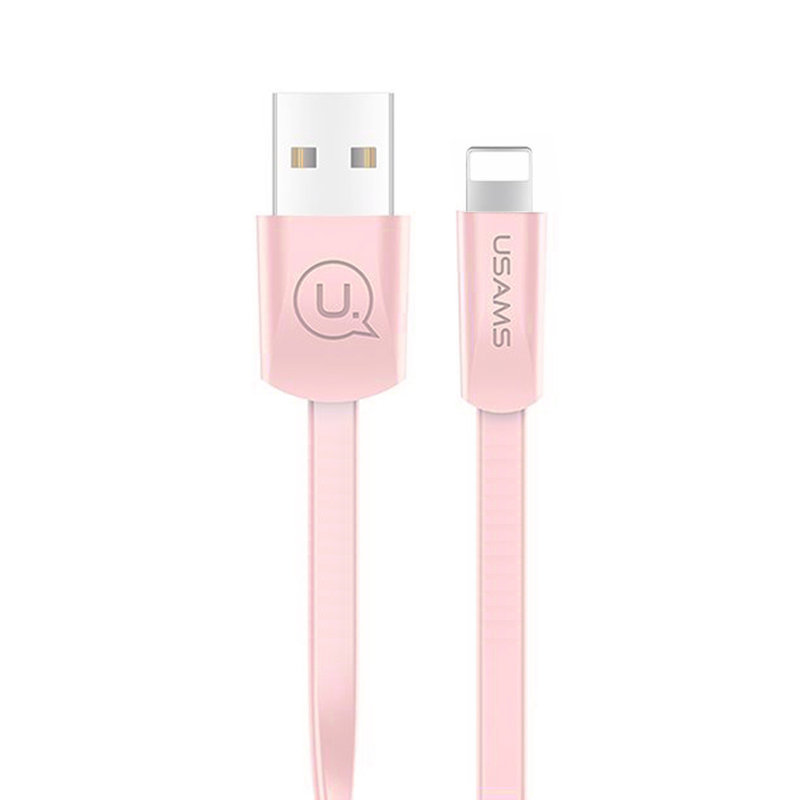 Cablu de date USAMS U2 Fast Charge USB to Lightning 1.2M - US-SJ199 - Pink