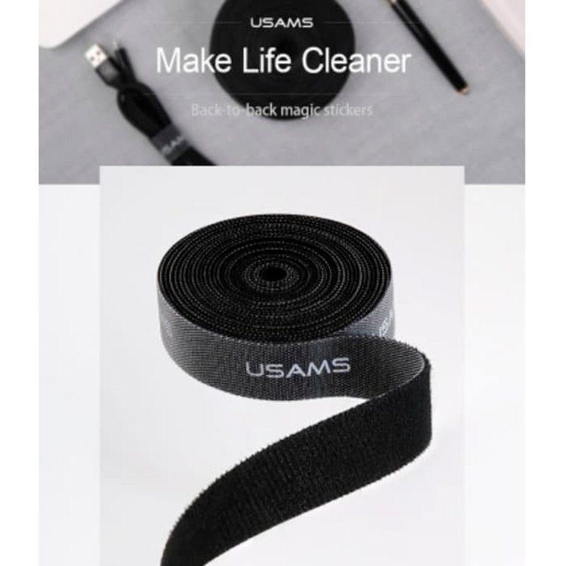 Organizator cabluri / Velcro USAMS US-ZB060 Make Your Sense 50cm - ZB60ZD01 - Black