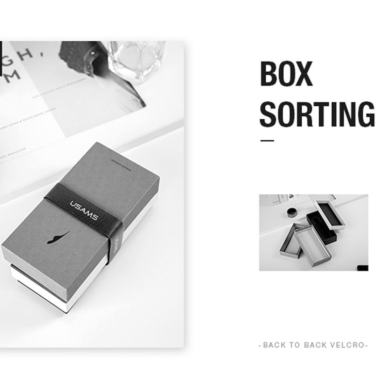 Organizator cabluri / Velcro USAMS US-ZB060 Make Your Sense 50cm - ZB60ZD01 - Black