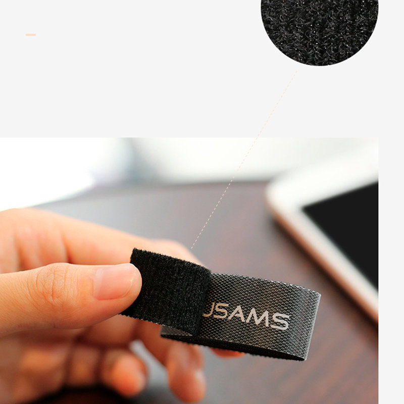 Organizator cabluri / Velcro USAMS US-ZB060 Make Your Sense 50cm - ZB60ZD01 - Black
