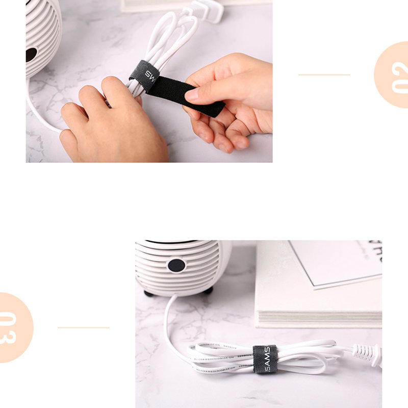 Organizator cabluri / Velcro USAMS US-ZB060 Make Your Sense 50cm - ZB60ZD01 - Black