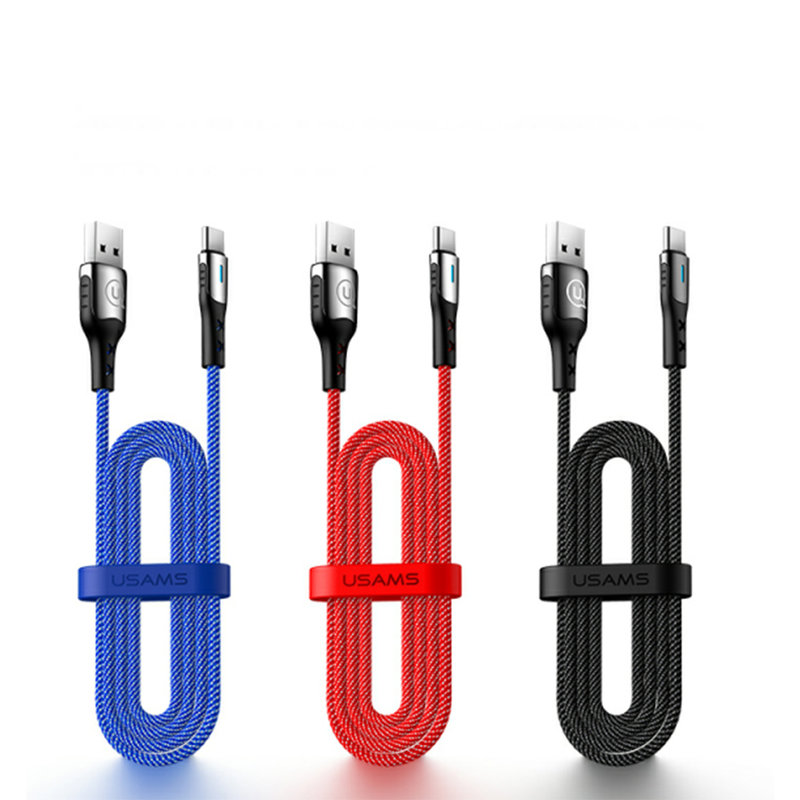 Cablu de date USAMS U27 Fast Charging USB to Type-C 1.2M - 5A - US-SJ319 - Red