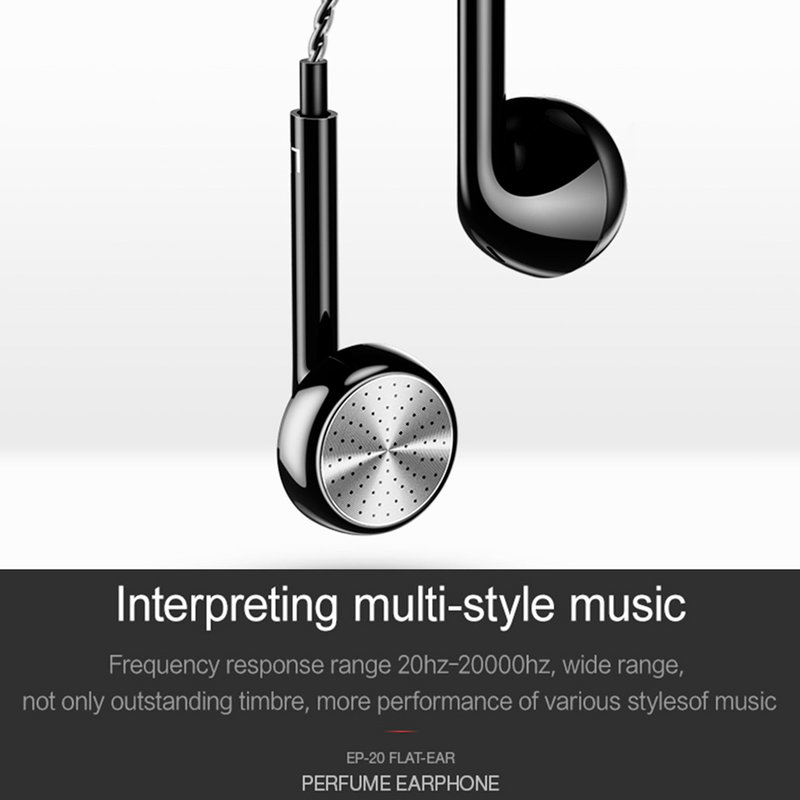 Casti In-Ear Cu Microfon USAMS EP-20 Flat-ear Perfume Earphone Wire 3.5mm - US-SJ190 - Black