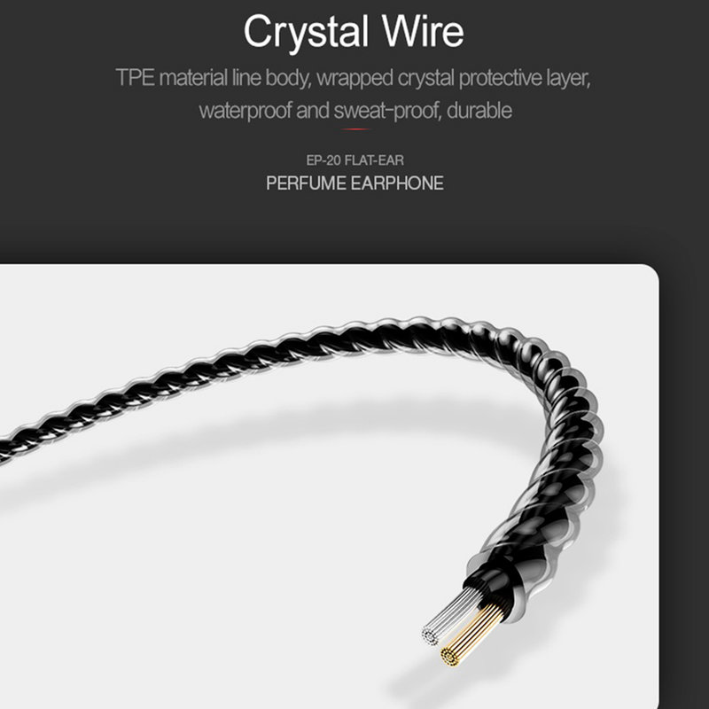 Casti In-Ear Cu Microfon USAMS EP-20 Flat-ear Perfume Earphone Wire 3.5mm - US-SJ190 - Black