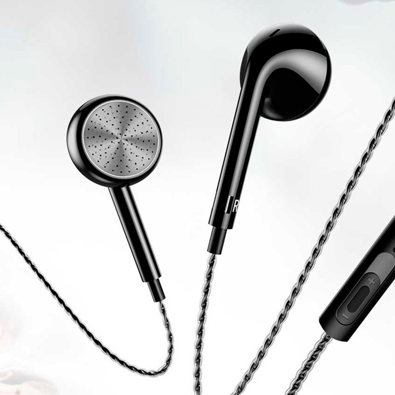 Casti In-Ear Cu Microfon USAMS EP-20 Flat-ear Perfume Earphone Wire 3.5mm - US-SJ190 - Black