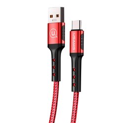Cablu de date USAMS U24 Fast Charging USB to Type-C 1.2M - 5A - US-SJ289 - Red