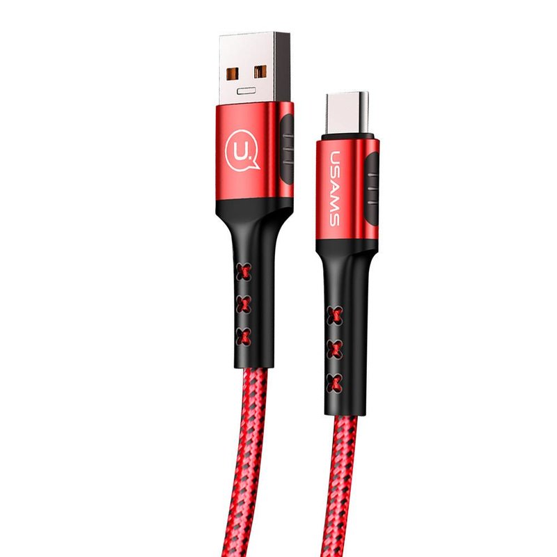 Cablu de date USAMS U24 Fast Charging USB to Type-C 1.2M - 5A - US-SJ289 - Red