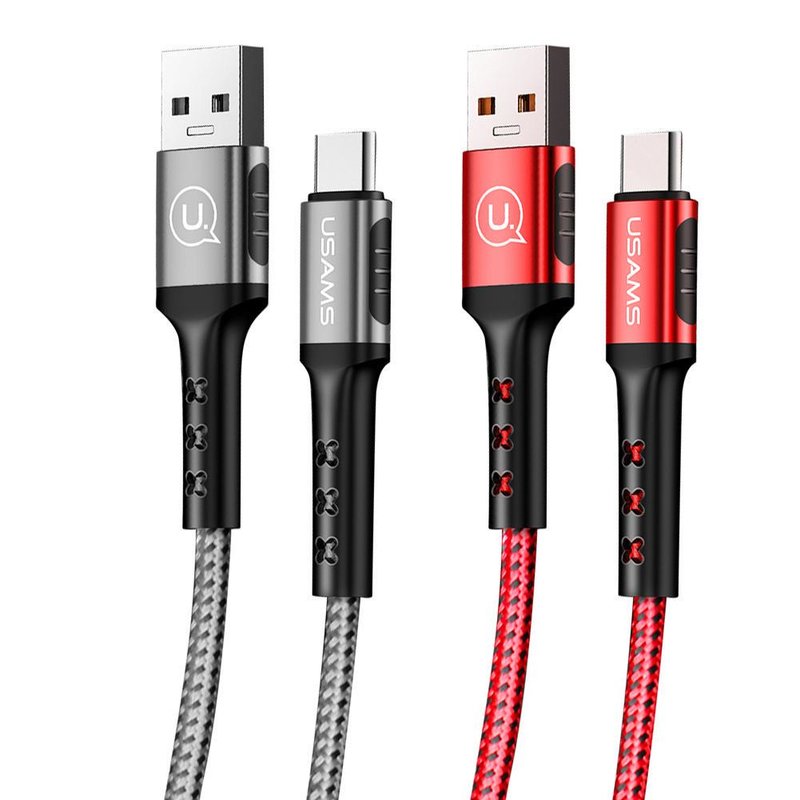 Cablu de date USAMS U24 Fast Charging USB to Type-C 1.2M - 5A - US-SJ289 - Red