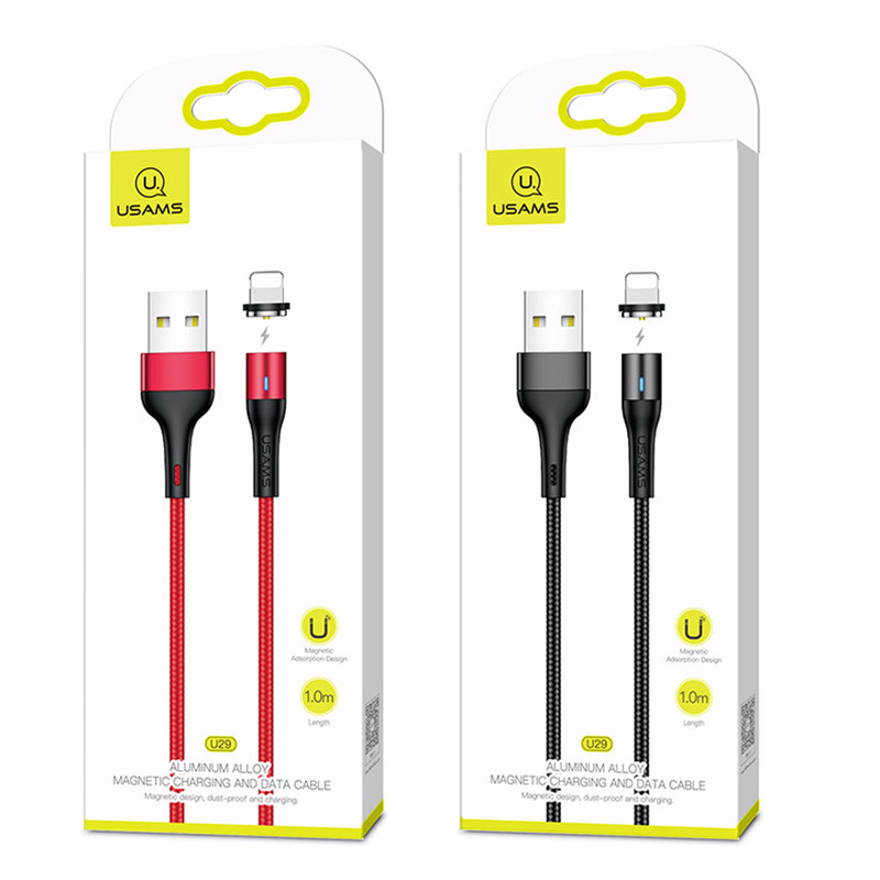 Cablu de date USAMS U29 Cu Mufa Magnetica Detasabila Micro-USB 1M - US-SJ335 - Black