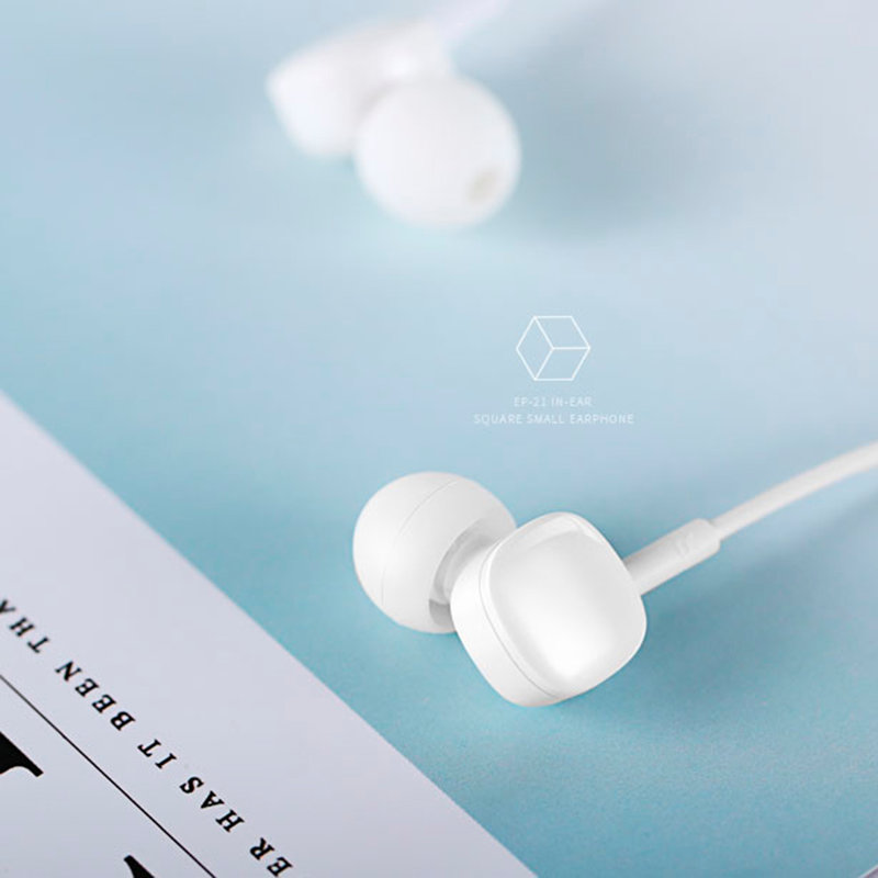 Casti In-Ear Cu Microfon USAMS EP-21 Square Small Earphone Wire 3.5mm - US-SJ206 - Black