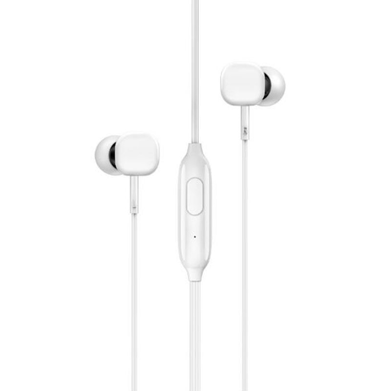Casti In-Ear Cu Microfon USAMS EP-21 Square Small Earphone Wire 3.5mm - US-SJ206 - White