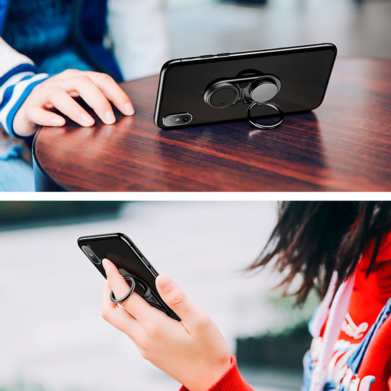 Suport Pentru Telefon/Tableta Auto USAMS Decompression iRing Holder - US-ZJ044 - Black
