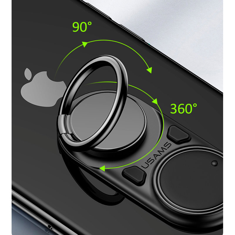 Suport Pentru Telefon/Tableta Auto USAMS Decompression iRing Holder - US-ZJ044 - Black