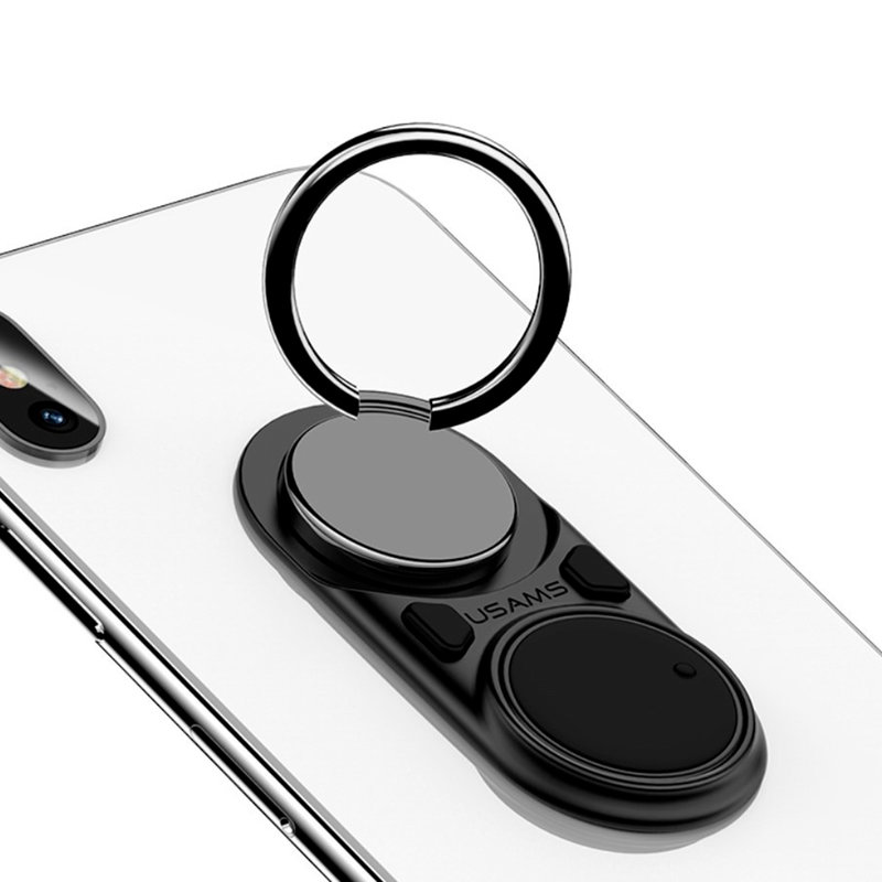 Suport Pentru Telefon/Tableta Auto USAMS Decompression iRing Holder - US-ZJ044 - Black