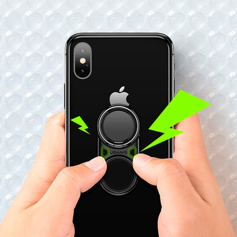 Suport Pentru Telefon/Tableta Auto USAMS Decompression iRing Holder - US-ZJ044 - Black
